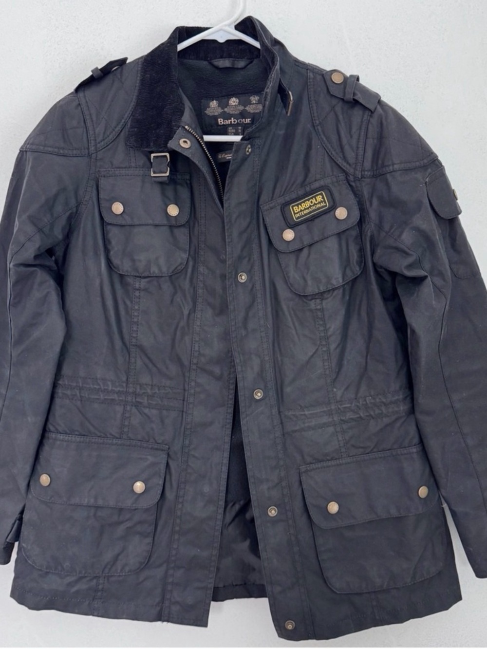 Barbour Vintage Wax Utility Jacket in Black size 6